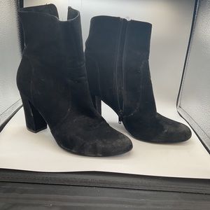 Fancie Black Size Zip Suede Like Booties - Ladies Size 7.5